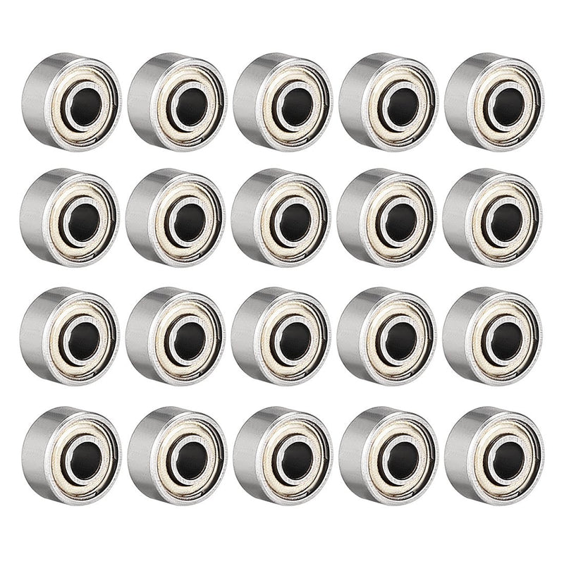 uxcell 693ZZ Deep Groove Ball Bearing Double Shield 693-2Z 2080093, 3mm x 8mm x 4mm Carbon Steel Bearings (Pack of 20) 3mmx8mmx4mm
