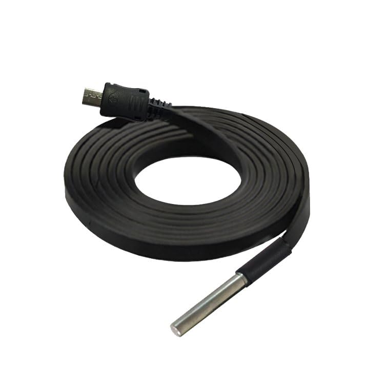 DS18B20 Temperature Probe, Refrigerator Temperature Sensor, Remote Monitoring in Extreme High or Low Temperature Condition (3m Flat) 3m, flat cable