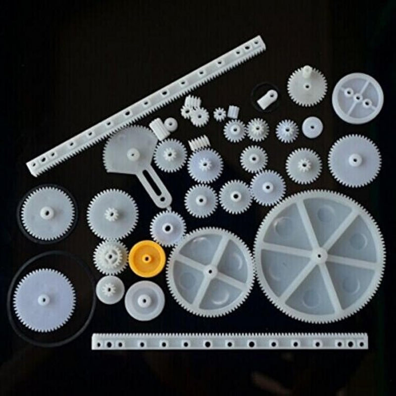 34 Kinds of Rack and Pinion Gear Bag Toy Model Pulley Plastic Worm Gear Reducer