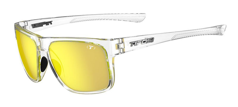 Tifosi Swick Sport Sunglasses - Ideal For Cycling, Golf, Hiking, Pickleball, Running, Tennis and Great Lifestyle Look Crystal Clear/Smoke Yellow
