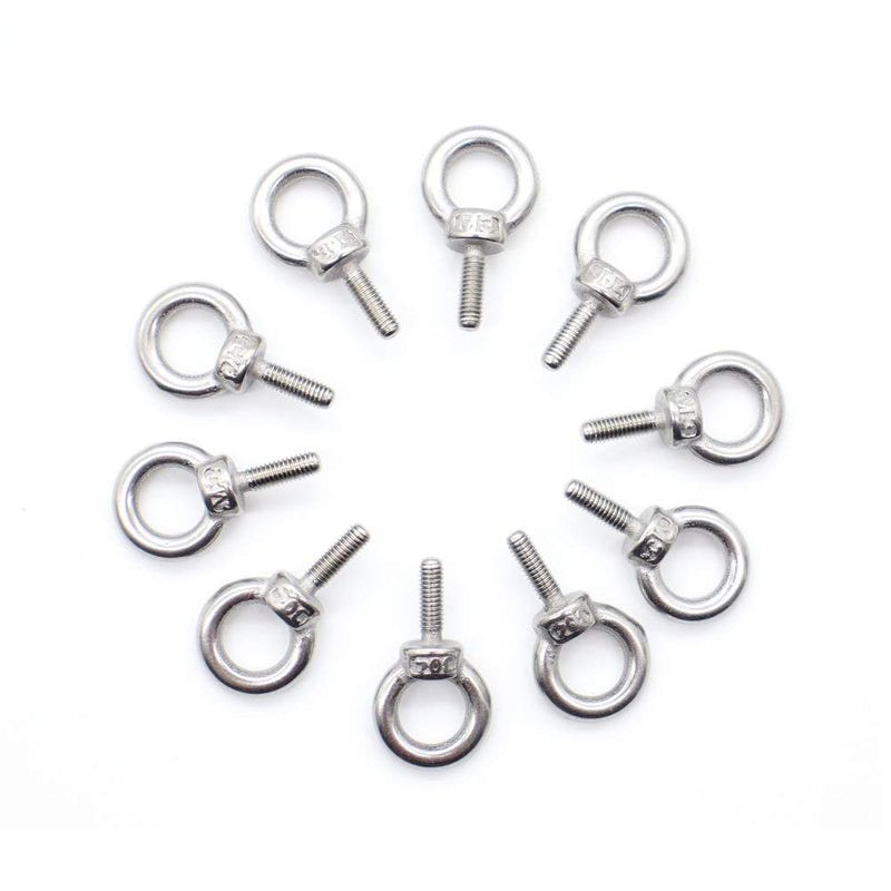 Eowpower 10 Pieces M3 Male Thread Machinery Shoulder Lifting Ring Eye Bolts