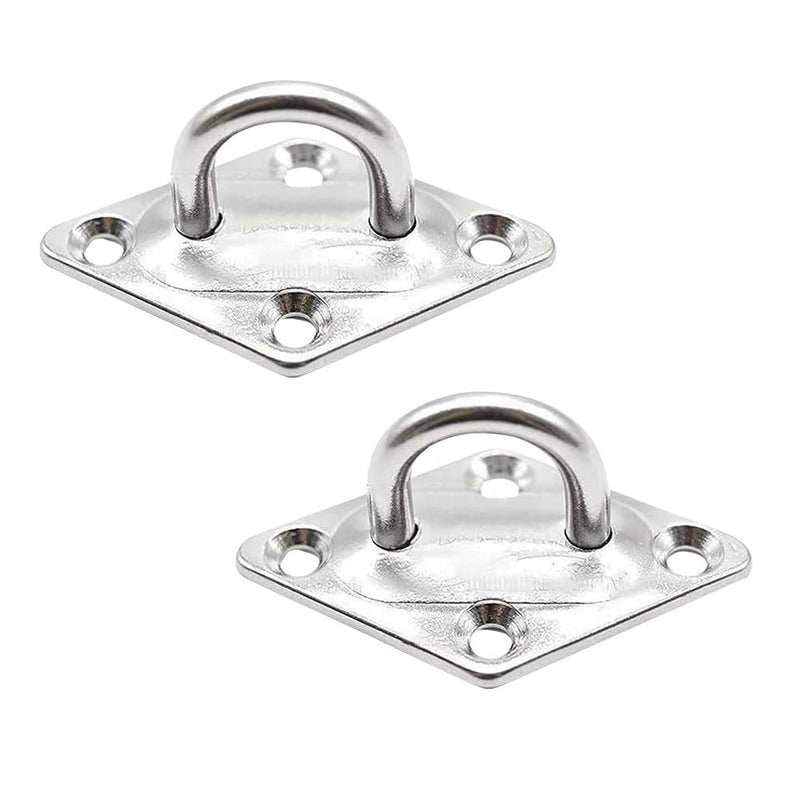 MARINE CITY U-Shaped Pad Eye, Polished Finish Stainless Steel, Durable, Corrosion-Resistant, Easy to Install for Marines, Boats, Ships, Kayaks, and Outdoor Use 2 PCS