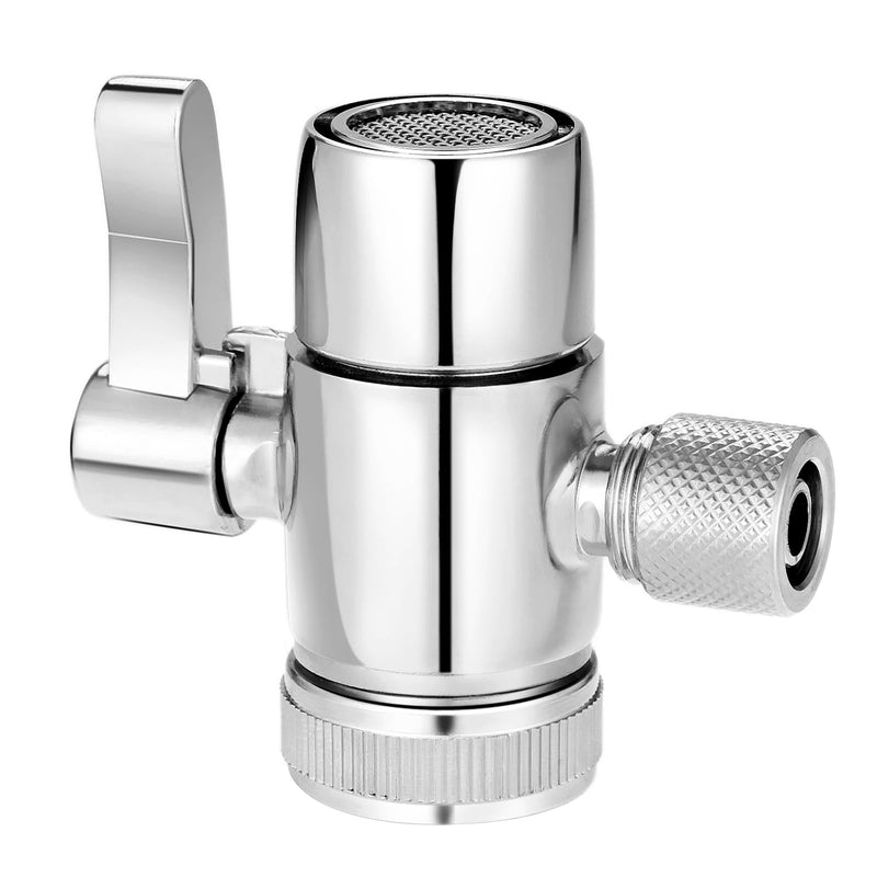 Yetaha 3/8" Faucet Diverter Valve, Kitchen Bathroom Faucet Splitter Adapter for Tubing Replacement Part, Bathroom Vanity Metal Sink Connector, Single Handle Size: 3/8"(9.5mm)