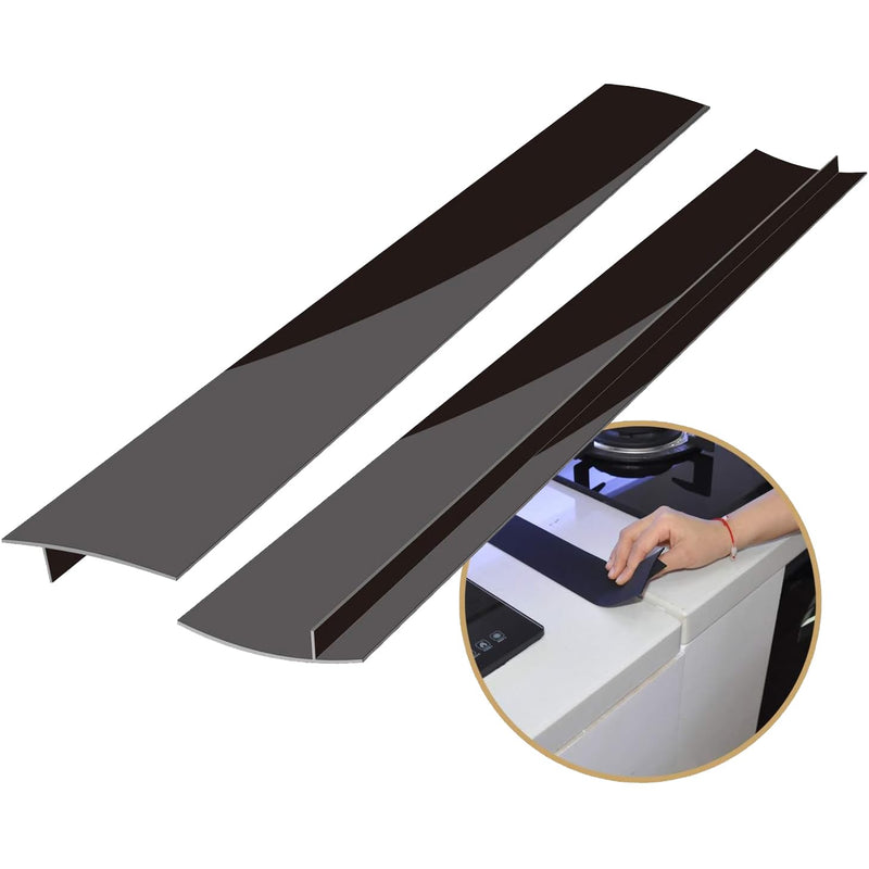 Silicone Kitchen Stove Counter Gap Covers, Anti-Slip Non-Tacky Filler Seals Spills Between Counter, Stovetop, Oven, Washer, Set of 2 (21 Inches, Black) by Gosmol 21 inch