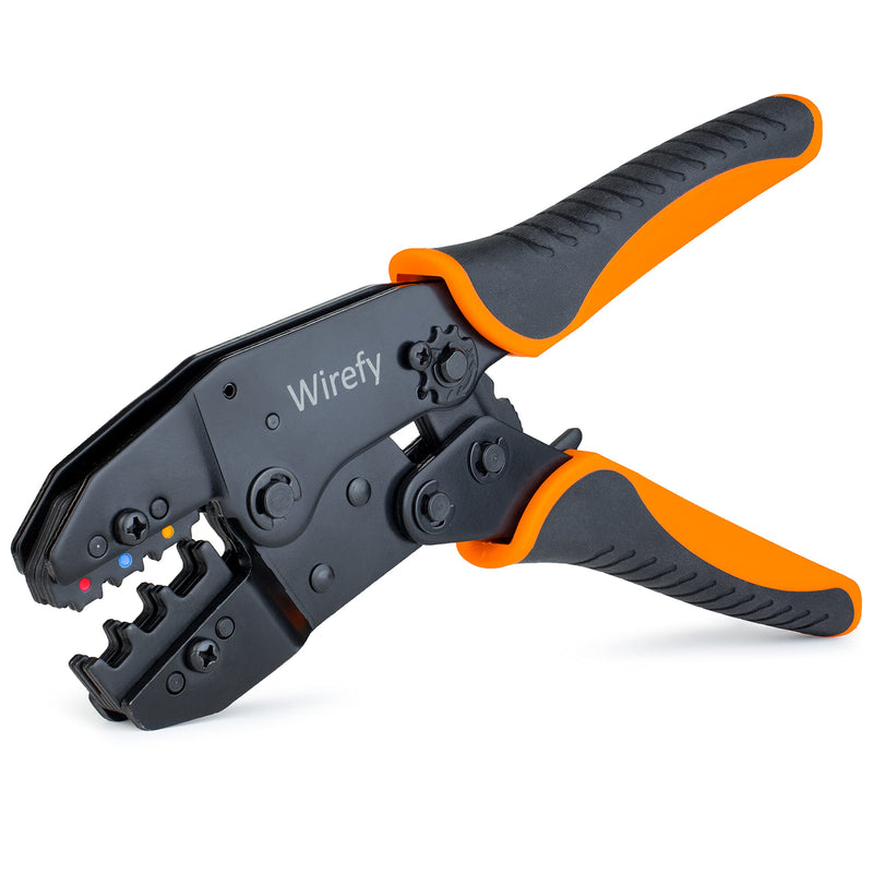 Wirefy Crimping Tool For Insulated Electrical Connectors - Ratcheting Wire Crimper Tool - Crimping Pliers - Ratchet Terminal Crimper - Wire Crimping Tool | Crimper Tool Electrical and Crimp Tool For Insulated Nylon Connectors