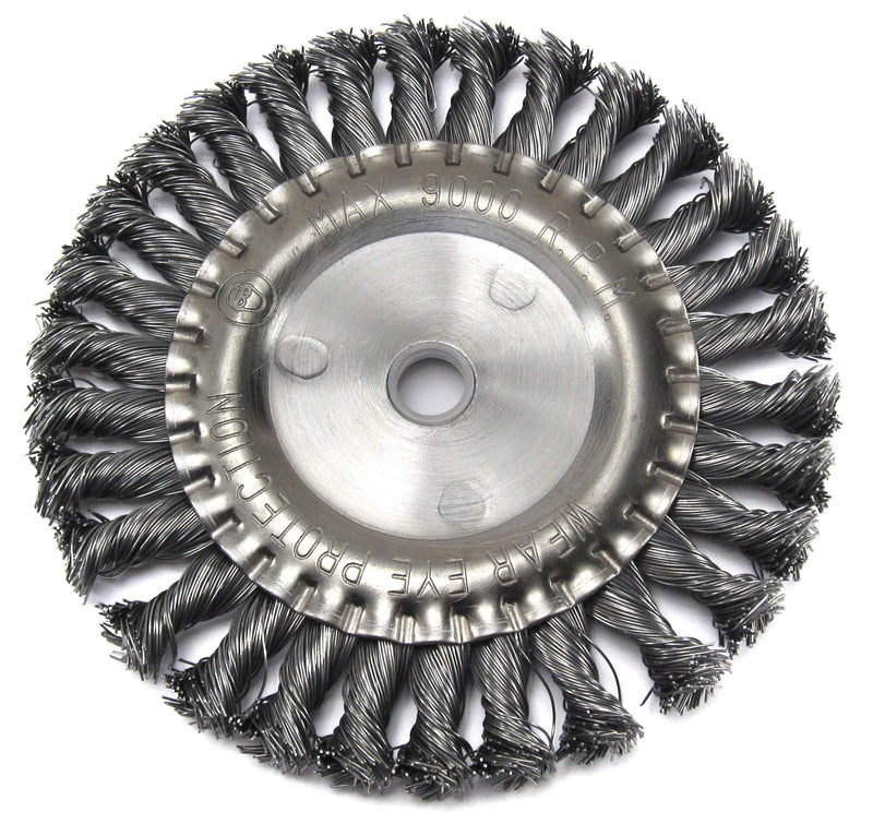 6-Inch Knotted Twisted Wire Wheel Heavy Duty