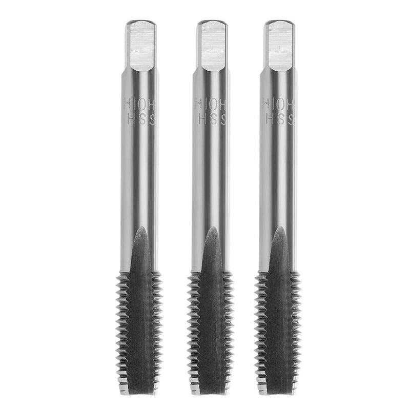 YXQ M10 x 1.5mm Metric Tap Machine HSS Right Hand Thread Shank Taper and Plug 3 Straight Flute(3Pcs)