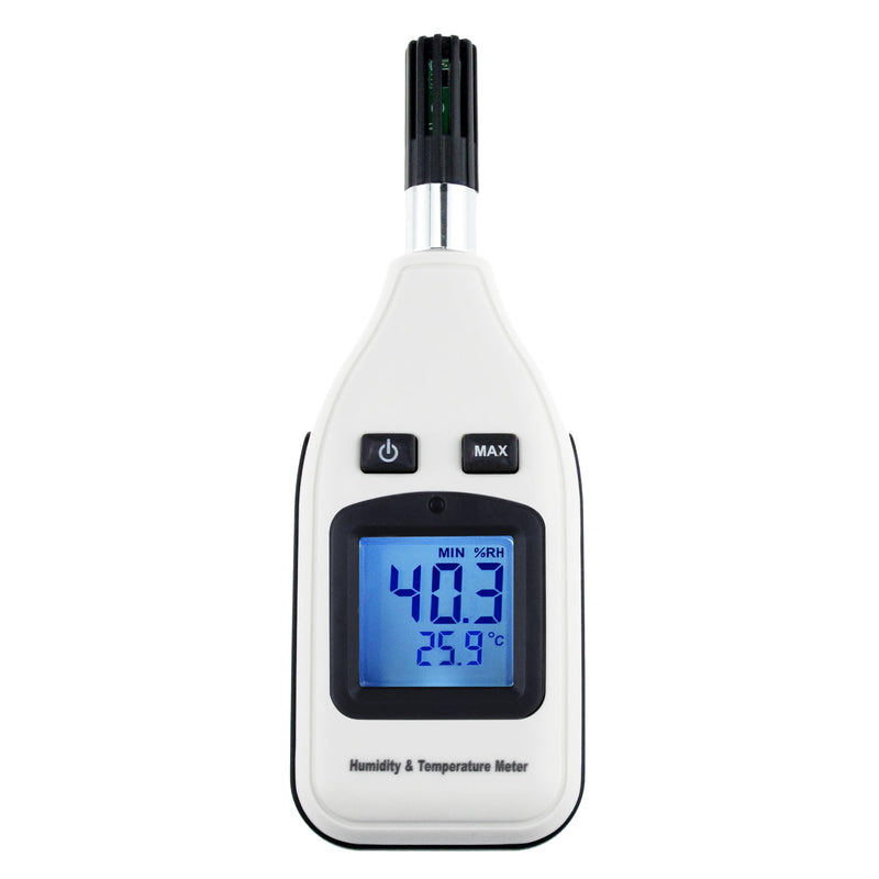 Digital Humidity 0~100% RH and Temperature Meter, 30~70°C, MAX/MIN Hold, Handheld Portable with LCD Backlight