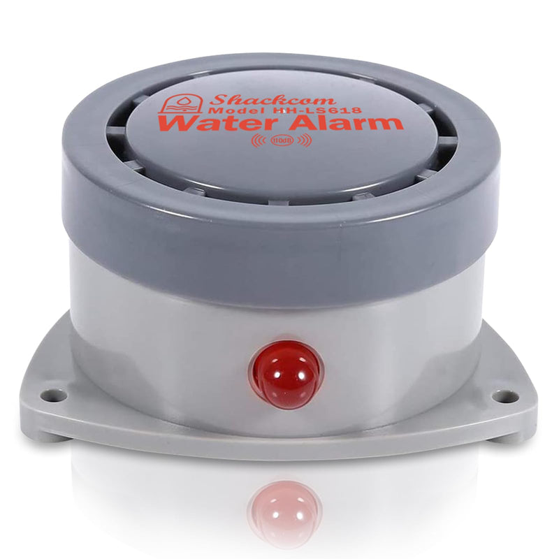 Water Leak Detector 1 Pack, Shackcom Water Alarm 110DB, Wireless, Waterproof & Battery-Operated, Audio and Light Alerts for Bathroom, Kitchen & Home Security ( Battery Not Included ) 1 Pack Gray