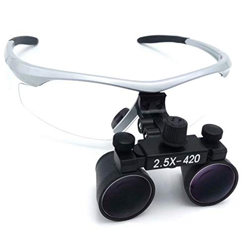 2.5x420mm Loupes Surgical Binocular Loupe Magnifier DY-101 Silver