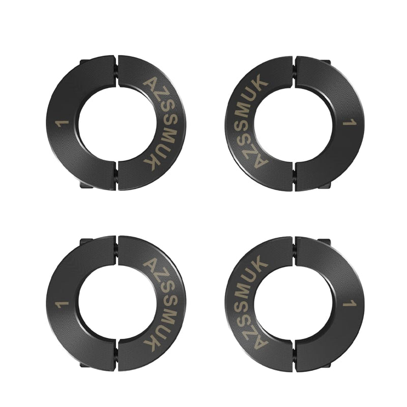 AZSSMUK 1" Bore Double Split Shaft Collar Black Oxide Set Screw Style (4 PCS) 4 1"
