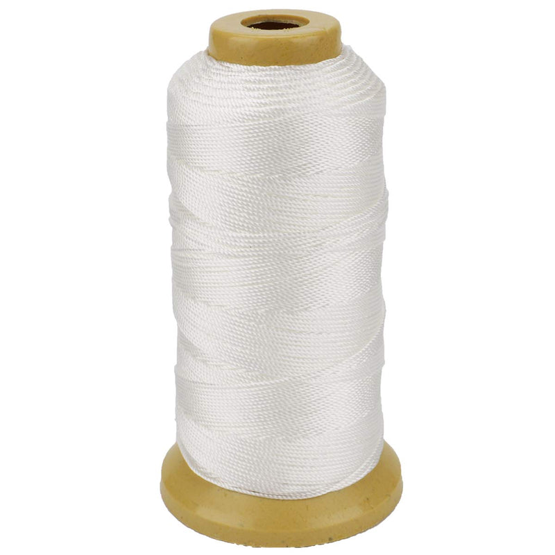 656 Feet Twisted Nylon Line Twine String Cord for Gardening Marking DIY Projects Crafting Masonry (White, 1mm-656 feet) White