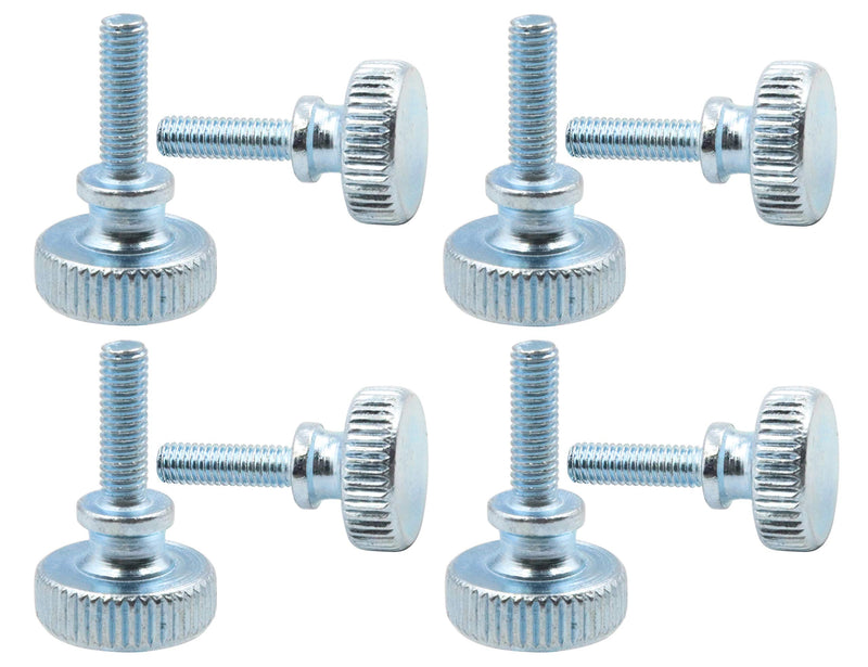 LBY 30pcs Knurled Hand Screw, M3 x 10mm Flat Knurled Head Fully Threaded Thumb Screws(Double Layer Step), Carbon Steel Galvanize