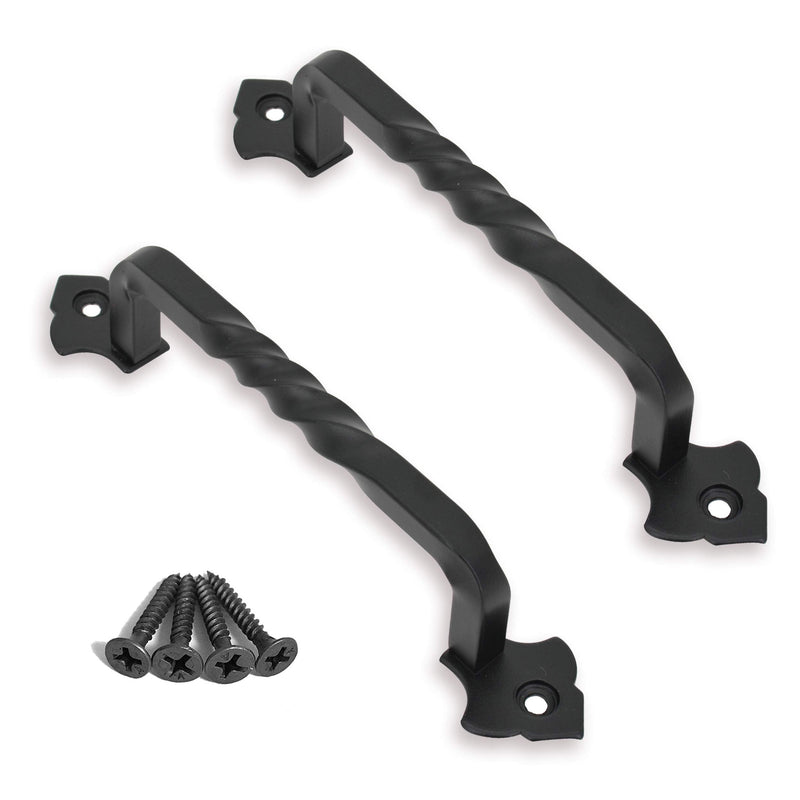 OVOV 2 Pack Barn Door Pull Handle Hardware for Wooden Garden Gate Shed Cabinet Door (6inch) 6inch