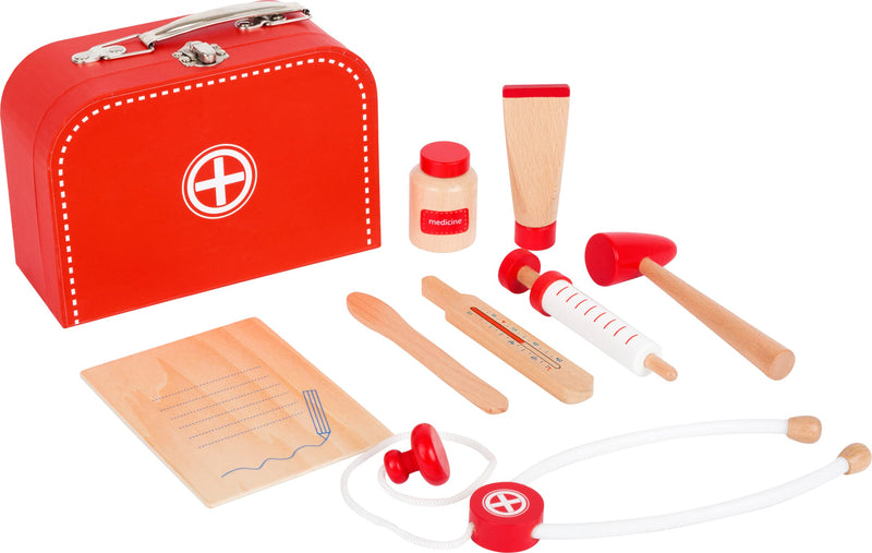Small Foot Wooden Toys Doctor's Kit Play Set incl. Syringe, Stethoscope, Thermometer and Much More Designed for Children Ages 3+ Years