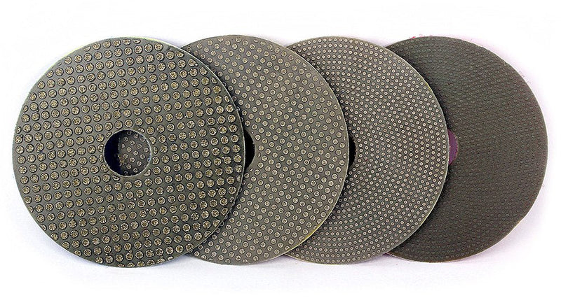 3" Diamond Polishing Pads Wet or Dry Electroplated Grinding Discs for Marble Granite Concrete Glass Sanding 4 Pcs Set