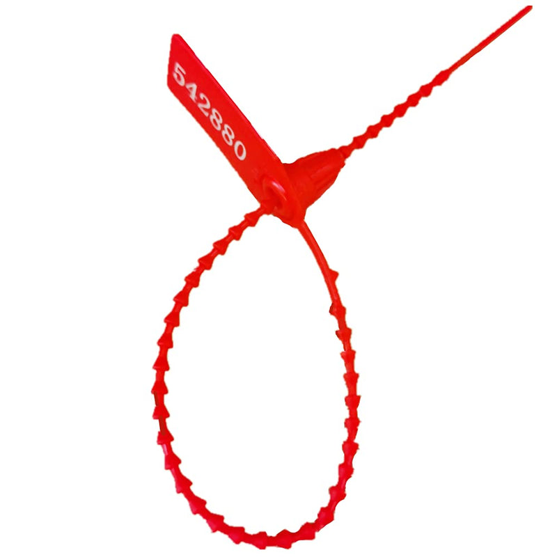 250mm Pull-Tite Security Seal Plastic Seals Signage Numbered(Package of 100) (Red) 100pcs Red
