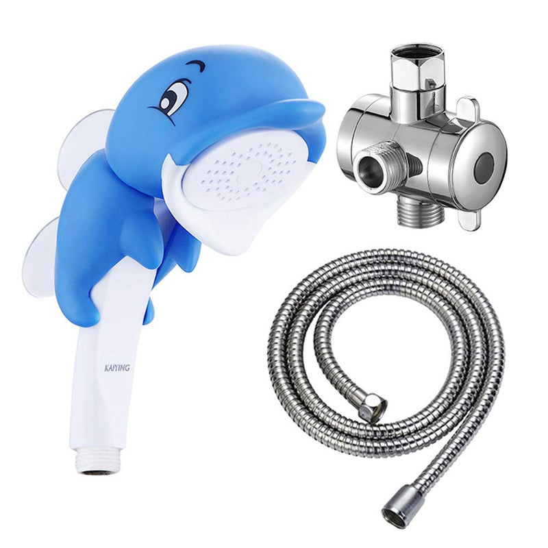 KAIYING Children's Handheld Shower Head,Cartoon Water Flow Spray Shower Head Baby Kids Toddler Bath Accessories (O:Showerhead(Dollie)+Hose+Diverter) Dollie