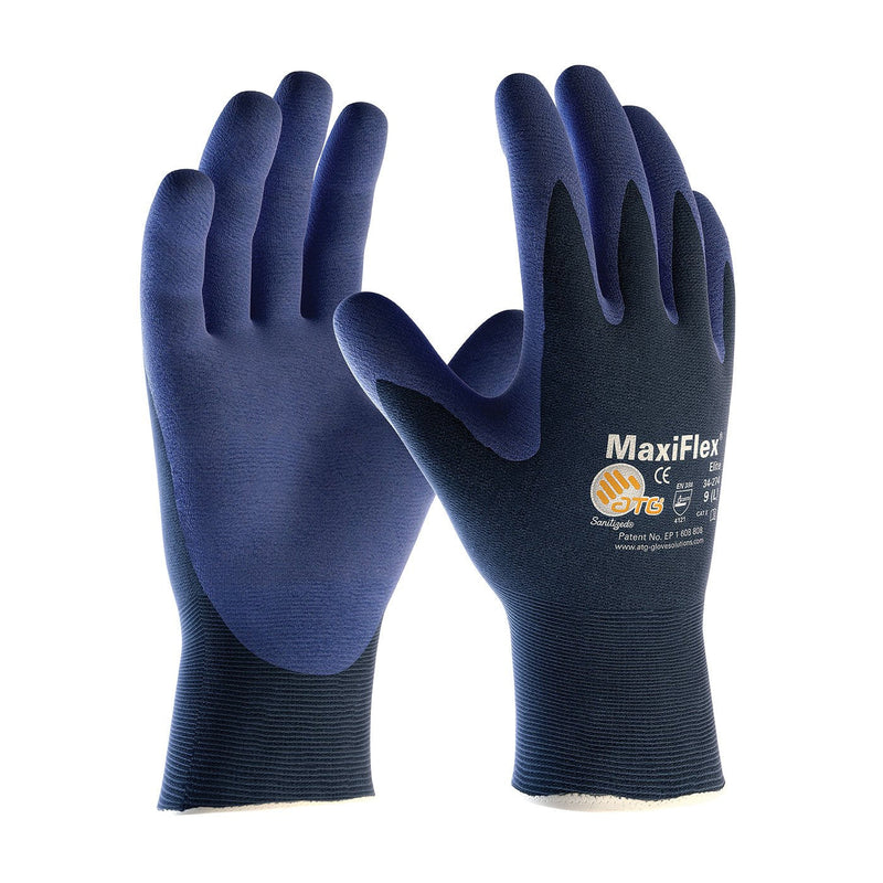 PIP Elite MaxiFlex 34-274 Ultra Light Weight Nitrile Coated Grip Glove Size Large 12 Pair