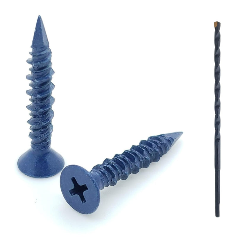 100 Qty 3/16 x 1-1/4 Flat Head Phillips Diamond Tip Concrete Screws to Anchor Masonry, Block & Brick (BCP480) 3/16" x 1-1/4" 100