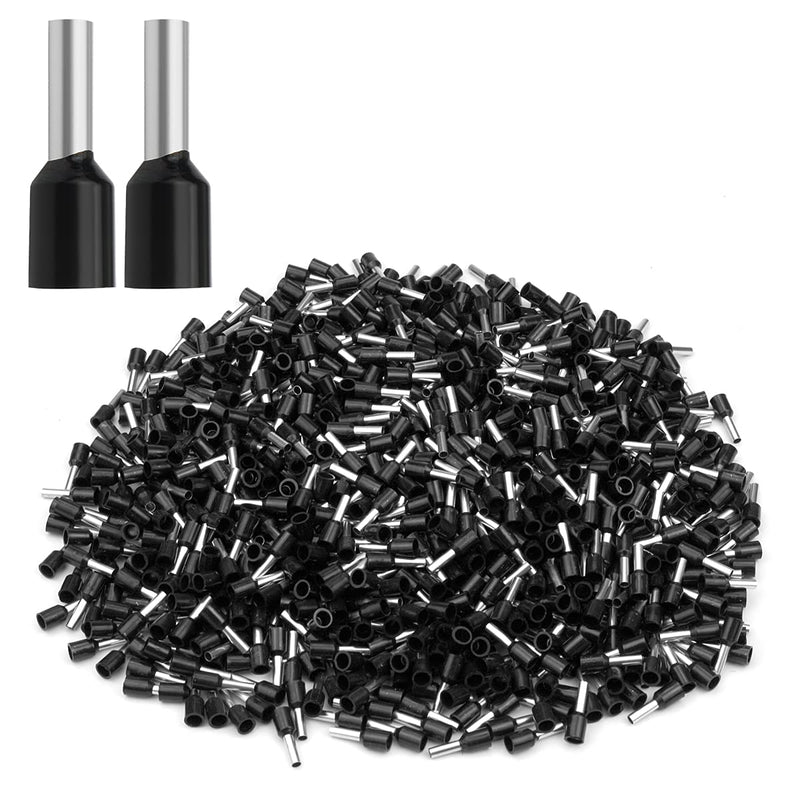 XHF 1000 PCS AWG 16/1.5mm² Wire Ferrules Insulated Copper Crimp Connectors, Crimp Pin Cord End Terminals Black