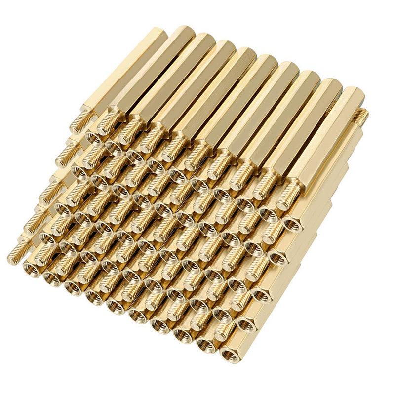 uxcell 100pcs M3 30+6mm Female Male Thread Brass Hex Standoff Spacer Screws PCB Pillar