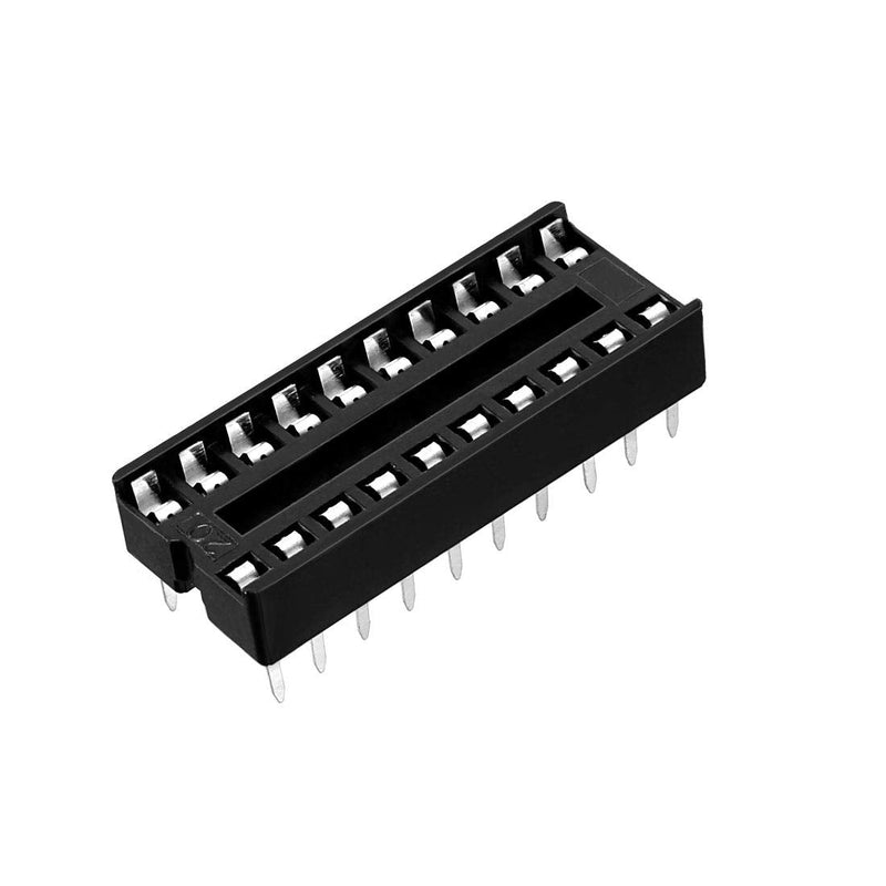 uxcell 10pcs DIP IC Chip Socket Adaptor 2.54mm Pitch 7.6mm Row Pitch 2 Row 20 Flat Pins Soldering