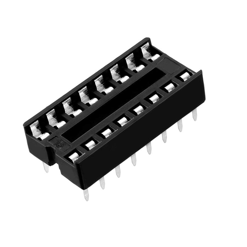 uxcell 20pcs DIP IC Chip Socket Adaptor Solder Type 2.54mm Pitch Dual Row 16 Flat Pin 7.6mm Row Pitch