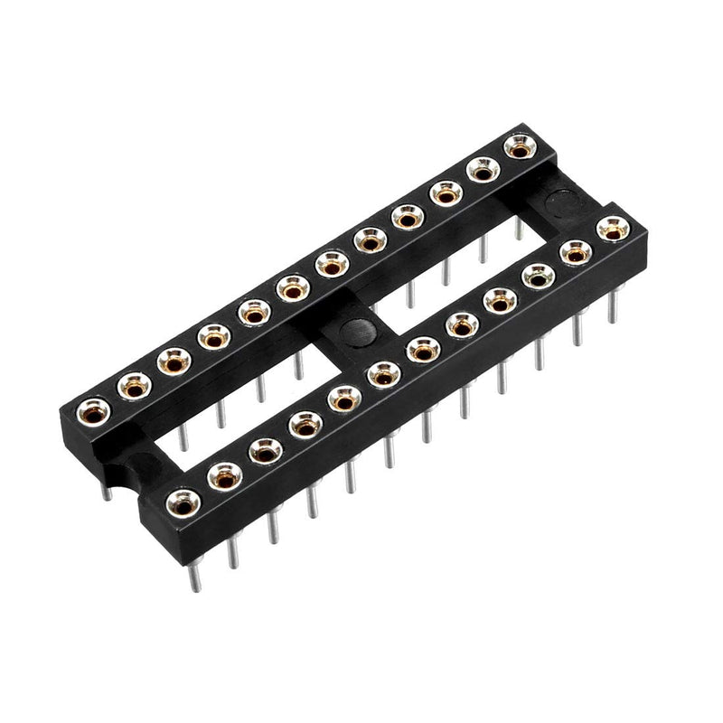 uxcell 20pcs DIP IC Chip Socket Adaptor Round 24 Pin 2.54mm Pitch Dual Row 7.6 Row Pitch