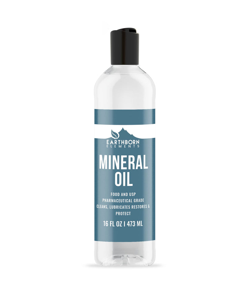 Earthborn Elements Mineral Oil 16 fl oz, Pure & Undiluted, No Additives Clear 16 Ounce