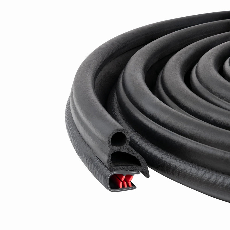 Black Door Rubber Seal Large Grip Range 61/64" Bulb Height x 17/64 Grip Range x 43/64" U Height (15 Feet) 15 Feet