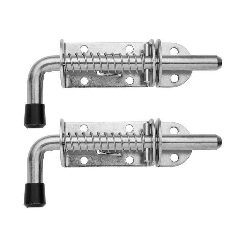 JQK Spring Loaded Latch Pin, 304 Stainless Steel Barrel Bolt Thickened 2mm Door Lock, 5 Inch Brushed Finished(2 Pack), HSB300-P2 5Inch - 2Pack - NewNest Australia