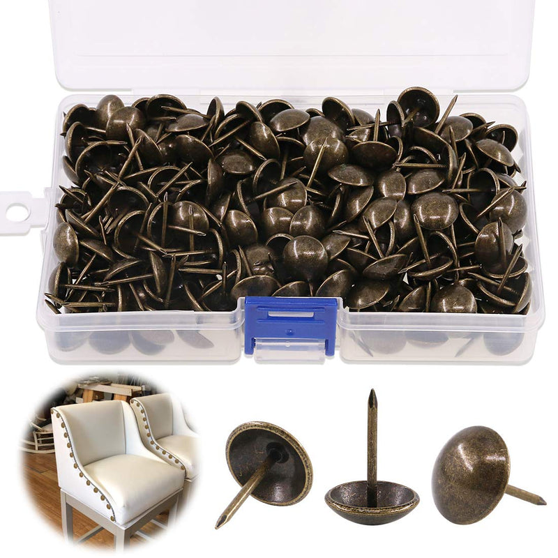 Keadic 300Pcs [ 9/16" in Diameter ] Antique Upholstery Tacks Furniture Nails Pins Assortment Kit for Upholstered Furniture Cork Board or DIY Projects - Bronze 9/16"(300pcs)