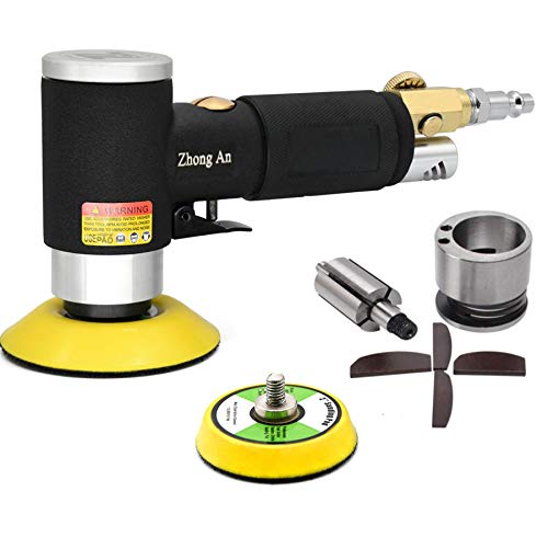 2 3-inch Mini Orbital Sander da sander Air Dual Action Sander Air Polisher Super Smooth and Swirl Freely for Auto Body Work (BLACK) Black