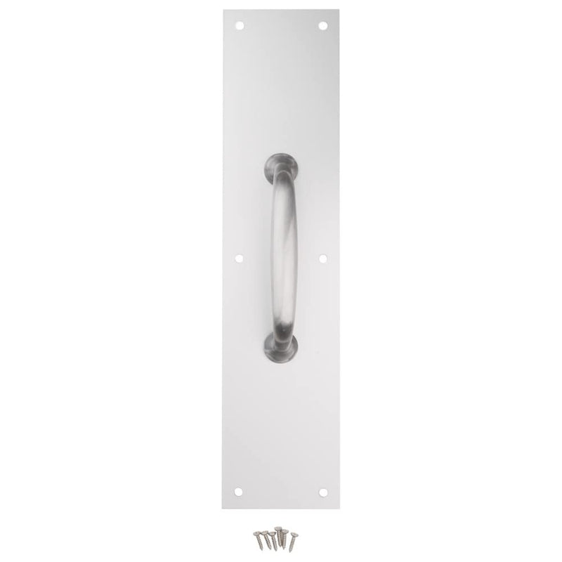 National Hardware Door Pull Plate for Door Handles on Front and Back Doors, Commercial Door Pull Handle for Swinging Doors or High Traffic Areas, N270-404 in Satin Aluminum,Oil-Rubbed Bronze,6"x30"