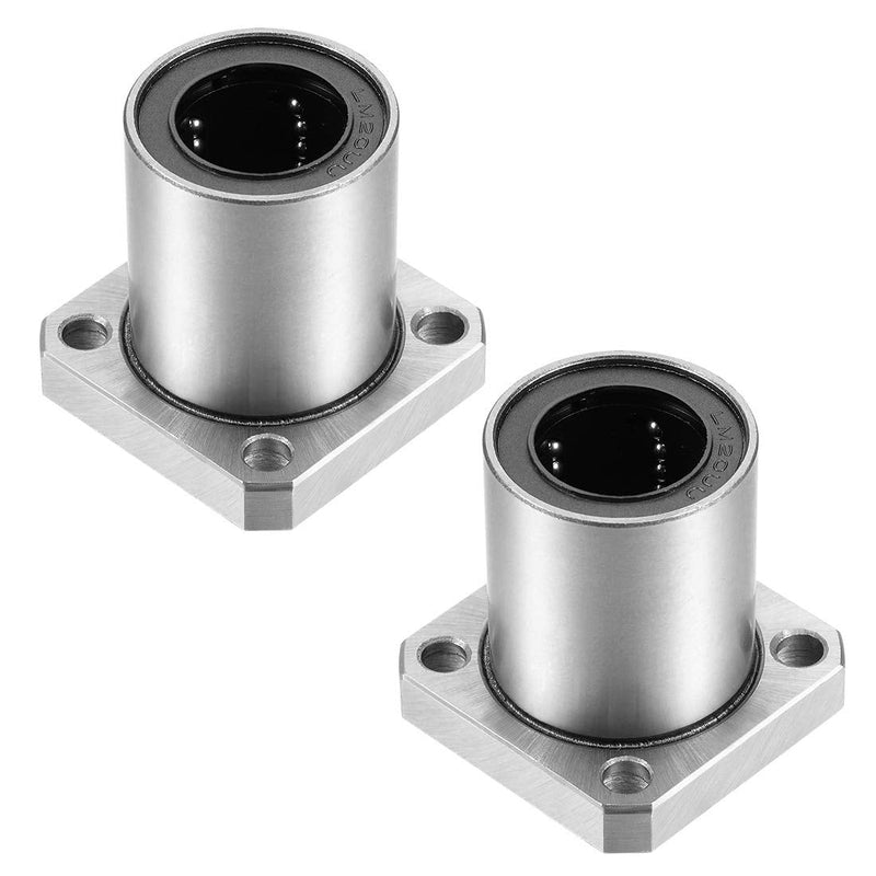 uxcell LMK20UU Square Flange Linear Ball Bearings, 20mm Bore Dia, 32mm OD, 42mm Length(Pack of 2)