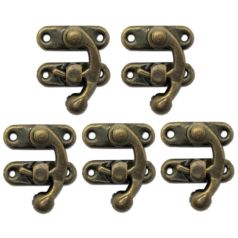 Biaungdo 5pcs Retro Vintage Style Swing Bag Clasp Closure Lock Latch for Furniture Wooden Box Jewelry Case Bronze Tone 33mm