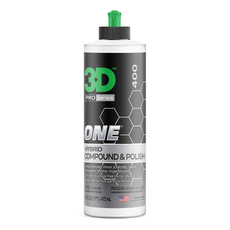 3D One Car Scratch & Swirl Remover Hybrid Rubbing Compound & Polish Buffing Compound for True Paint Correction 16oz Made in USA 16oz.