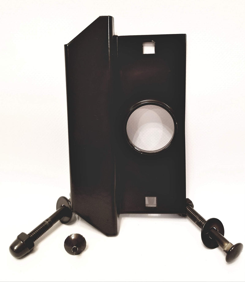 Steel Latch Guard Plate for Out-Swinging Doors | Commercial Door Security | Universal Latch Guard | TUFF STRIKE | Oil Rubbed Bronze