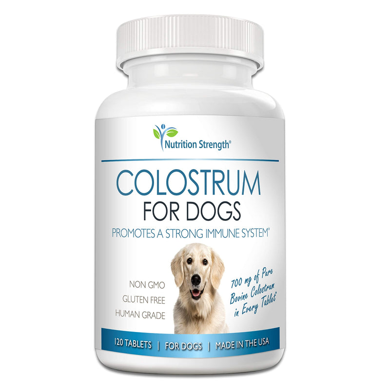 Pure Bovine Colostrum for Dogs Supplement, Rich in Antibodies to Protect Against Disease, Support for Immune Function, Digestive System, 120 Chewable Tablets - PawsPlanet Australia