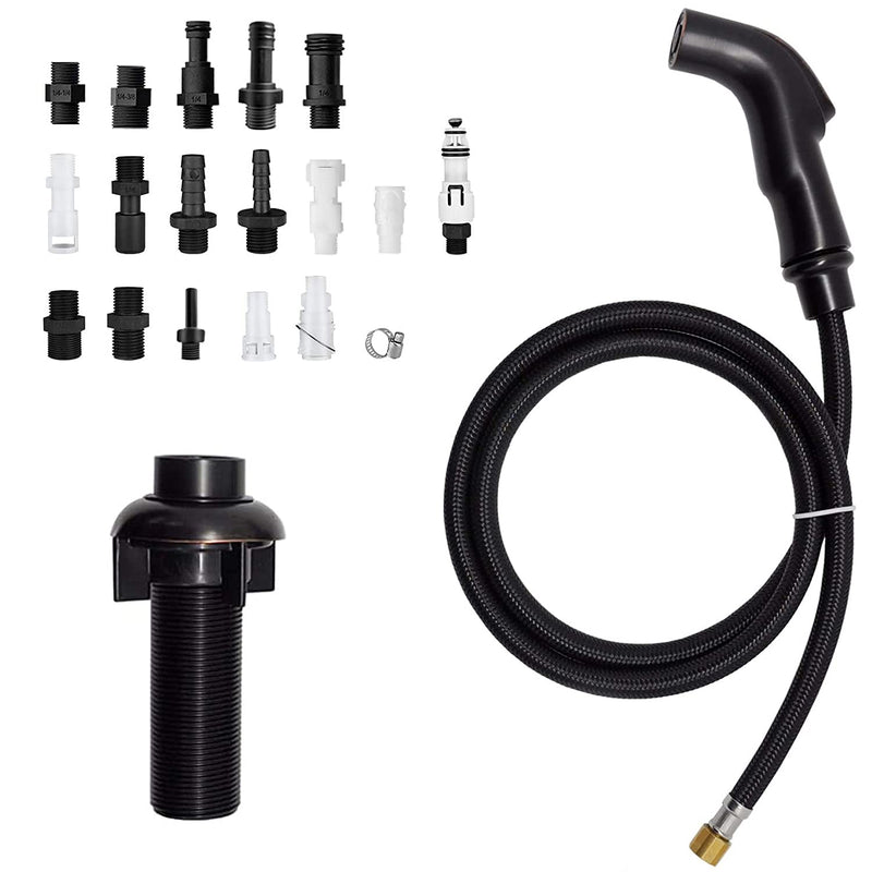 Kitchen Sprayer Replacement Oil Rubbed Bronze,Pull Out Kitchen Sink Sprayer Hose,Kitchen Sink Faucet Sprayer,With Spray Head,Spray Hose and Spray Holder, Spray Adapter for Kitchen Sink