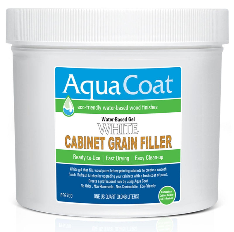 AquaCoat Water-Based White Cabinet Wood Grain Filler Gel – Fast Drying, Low Odor White Wood Filler, Sandable & Paintable for Interior & Exterior Repairs, Upgrades & Restorations – 32 oz 32 Fl Oz (Pack of 1)