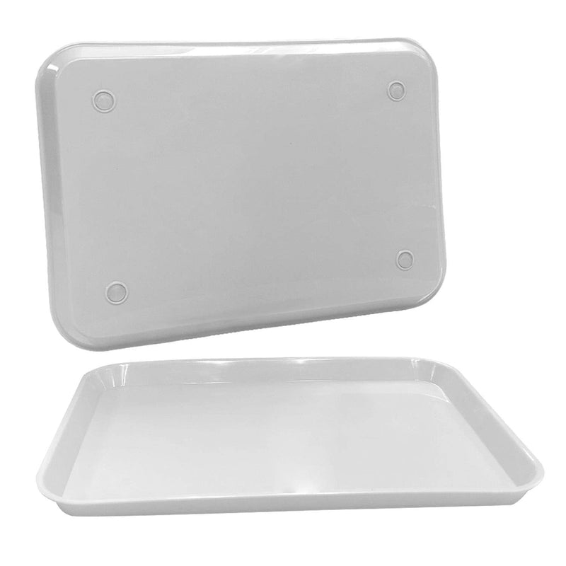 White Dental Autoclavable Plastic Instrument Set Up Flat Tray (13.25 Inches x 9.75 Inches, Size B) by PlastCare USA 1 White
