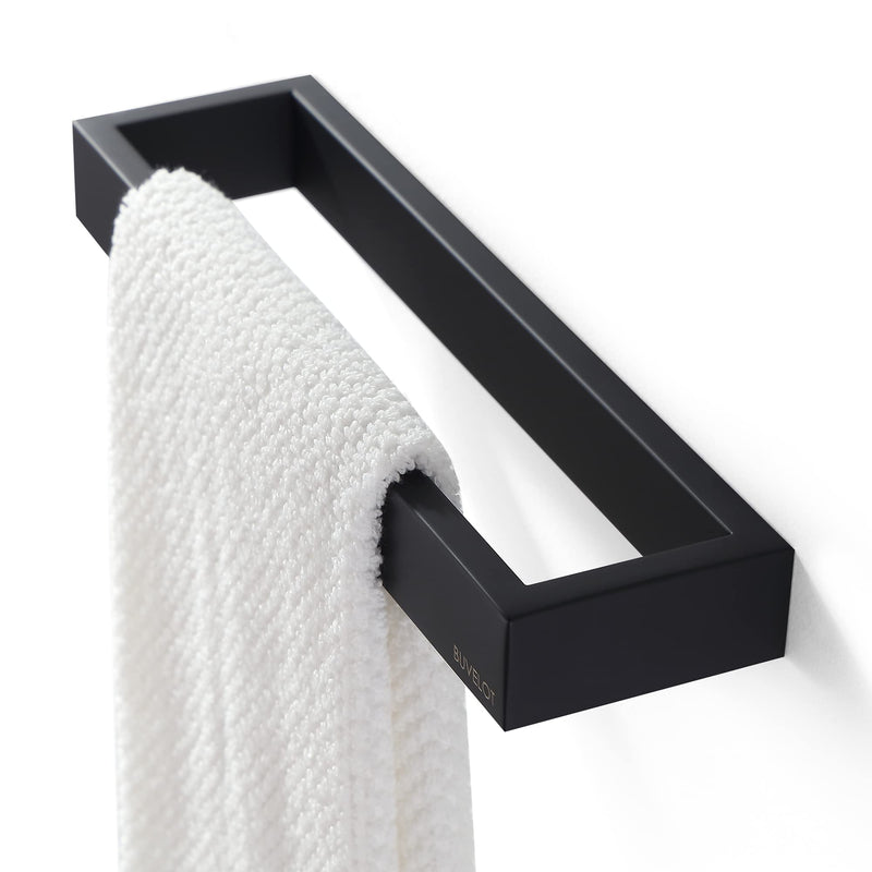Towel Ring, Modern Square Towel Holder for Bathroom Wall Mounted, Matte Black, 073050-MB Ler Series Square Hand Towel Holder - Ler Series