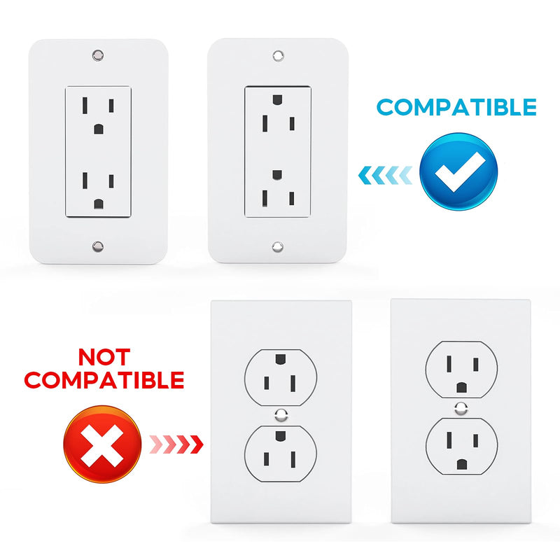Outlet Shelf, Outlet Shelf with Cord Storage, Outlet Shelf Wall Holder, Power Perch Wall Outlet Shelf Holder for Kitchen Bathroom Organization Saving Space for Home Quick Install with Included Screws White-decora