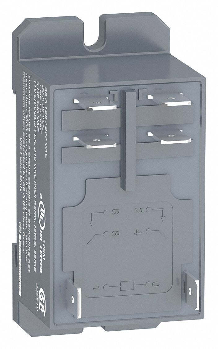 Schneider Electric 230VAC, 6-Pin Bottom Flange, Din Rail Enclosed Power Relay; Electrical Connection: 1/4" Tab Terminal