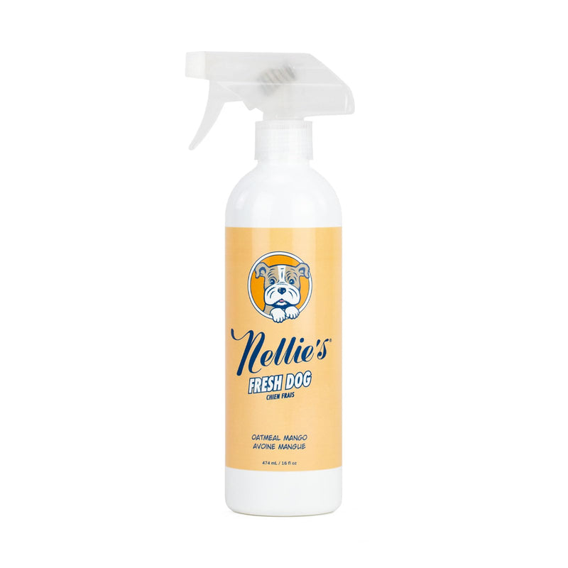 Nellie's Fresh Dog - Waterless Dog Shampoo - Oatmeal Mango Fragrance, Enzyme Blend, Plant-Based, and Non-Toxic - Ideal for All Dog Breeds, Long-Haired or Short - Eco-Friendly Grooming (16 fl oz) - PawsPlanet Australia