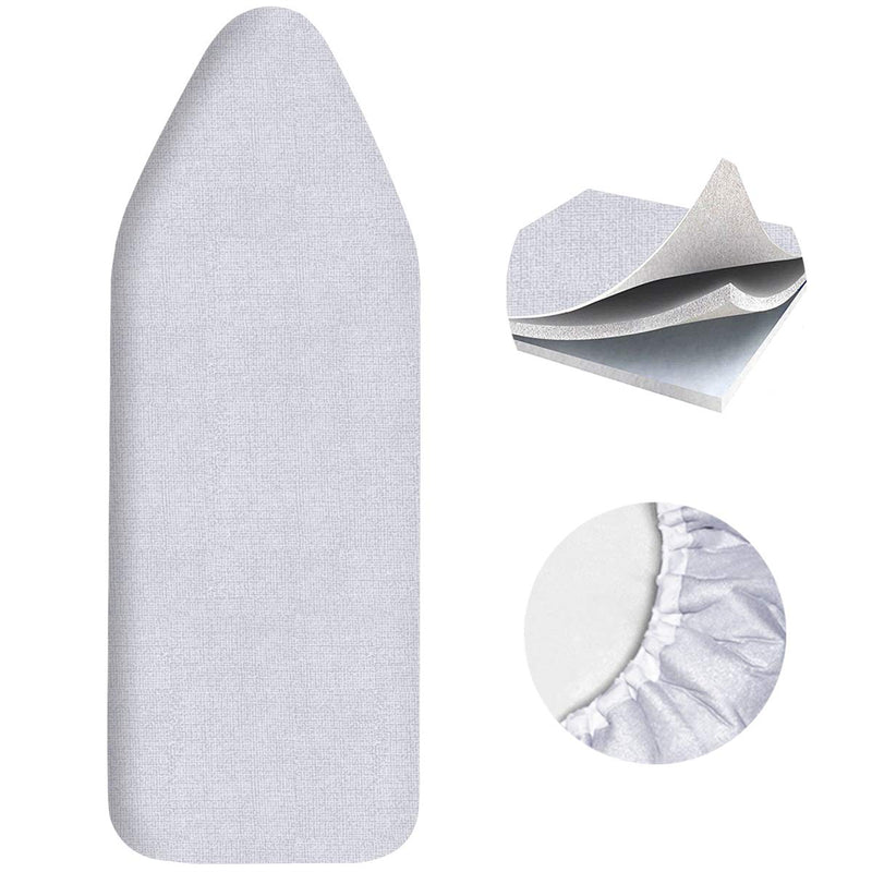SheeChung Ironing Board Cover and Pad for Extra Wide 18 x 49 Ironing Boards,Premium Heavy Duty 4-Layer Silicone Coated Cover with 2mm Foam and 4mm Felt,Resists Scorching and Staining (49”x18”,Size C) Gray 49”x18”