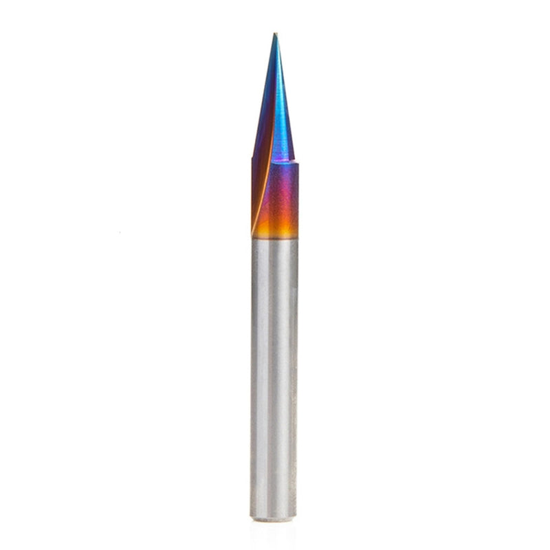 Amana Tool Spektra Extreme Tool Life Coated Solid Carbide Carving Liner Router Bit, 45783-K, 18 Degree x 1/4 D x 5/8 CH x 1/4 Shank x 2-1/2 Inch Long Single Flute