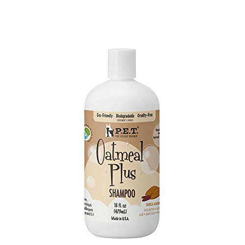 Oatmeal Plus Shampoo for Dogs – Moisturizing Formula for Itchy, Allergy-Prone Skin, Vanilla Almond – Made in USA by P.E.T. (16 fl. oz) 16 oz - PawsPlanet Australia